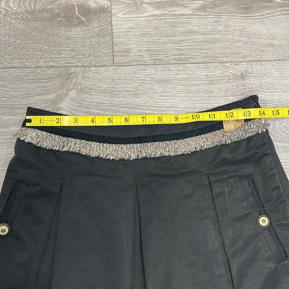 NWT BCBGMAXAZRIA Kailin Pleated Skirt Black Gold Chain 2 - Picture 4 of 14